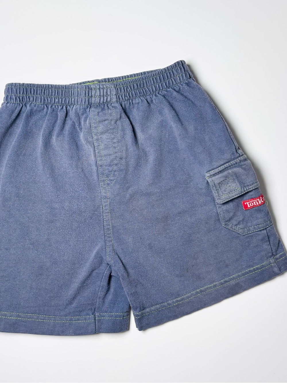 Vintage Y2K Hasbro Tonka Construction Wear Blue Corduroy Cargo Shorts 24M Summer